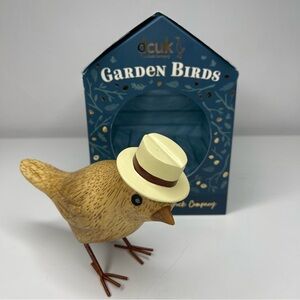 DCUK The Duck Company Garden Bird With Hat (Hand-Carved & Painted Bamboo Wood)